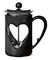 Tragbare Kaffeemaschinen, hohe Borosilikatglas-Kaffeepresse, schwarze Kunststoff-Französischpresse