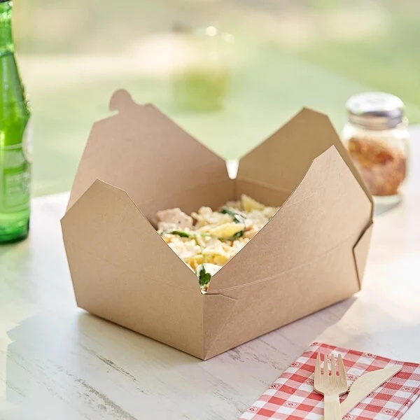 Mittagessen-Mahlzeit-Nahrungsmittelkasten-Kraftpapiers Rk Bakeware China nehmen Microwavable gefaltetes Microwavable gefaltetes Papier Behälter heraus