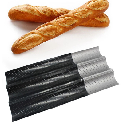 RK Bakeware China Foodservice NSF Perforierte 3-Schlitz-Formen Baguette-Backblech French Bread Pan