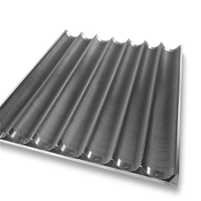 RK Bakeware China Foodservice NSF Siicone glasiert 800 x 600 mm 8 Flöten Kanal Aluminium französisches Baguette-Backblech