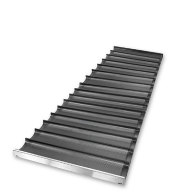 RK Bakeware China Foodservice NSF Siicone glasiert 800 x 600 mm 8 Flöten Kanal Aluminium französisches Baguette-Backblech