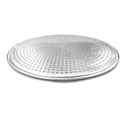 8-Zoll-Aluminium-Tablett Hersteller Aluminium-Tablett Kreis Löcher Metallofen Pizzablech perforierte Pizzaform