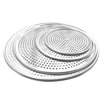 15 Zoll perforiertes rundes Aluminium-Pizzablech gestanztes Pizzablech Backblech für Bäckerei oder Restaurant oder Bar