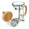Tragbare Kaffeemaschinen mit Edelstahlrahmen, hohe Borosilikatglas-Kaffeepresse, Bambus-Französischpresse mit Bambusgriff