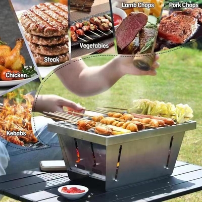Großhandel Bbq Grill Werkzeuge Faltbarer Bbq Grill Tragbarer Holzkohle Bbq Grill im Freien