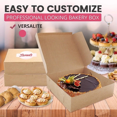 Zusammenklappbarer Wellpappe-Kuchen-backendes Kasten-Abbruchs-Verschluss-Kraftpapier-Kuchen-Holzschliff