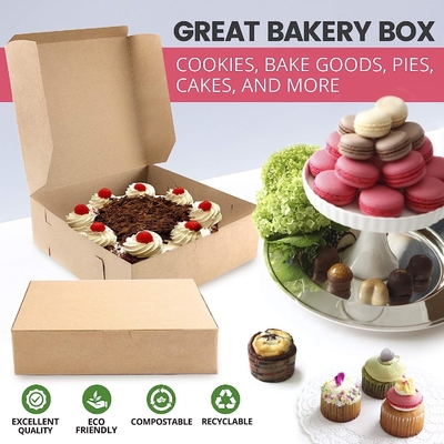 Zusammenklappbarer Wellpappe-Kuchen-backendes Kasten-Abbruchs-Verschluss-Kraftpapier-Kuchen-Holzschliff