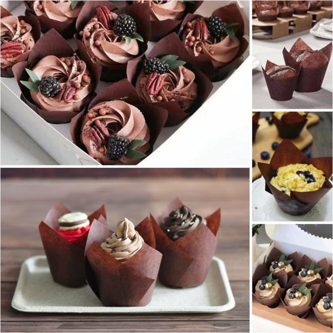 Rk Bakeware China große Brown Muffin-Zwischenlage Tulip Baking Cup des Butterbrotpapier-backende kleinen Kuchens